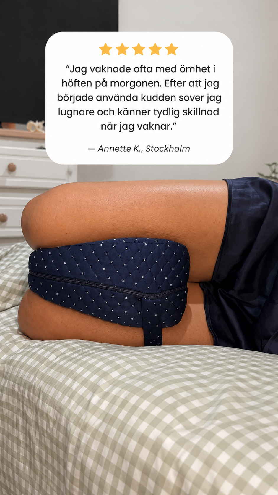 Ergonomisk knäkudde för höft, rygg och bättre sömn