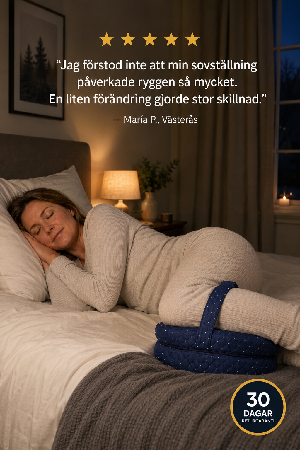 Ergonomisk knäkudde för höft, rygg och bättre sömn