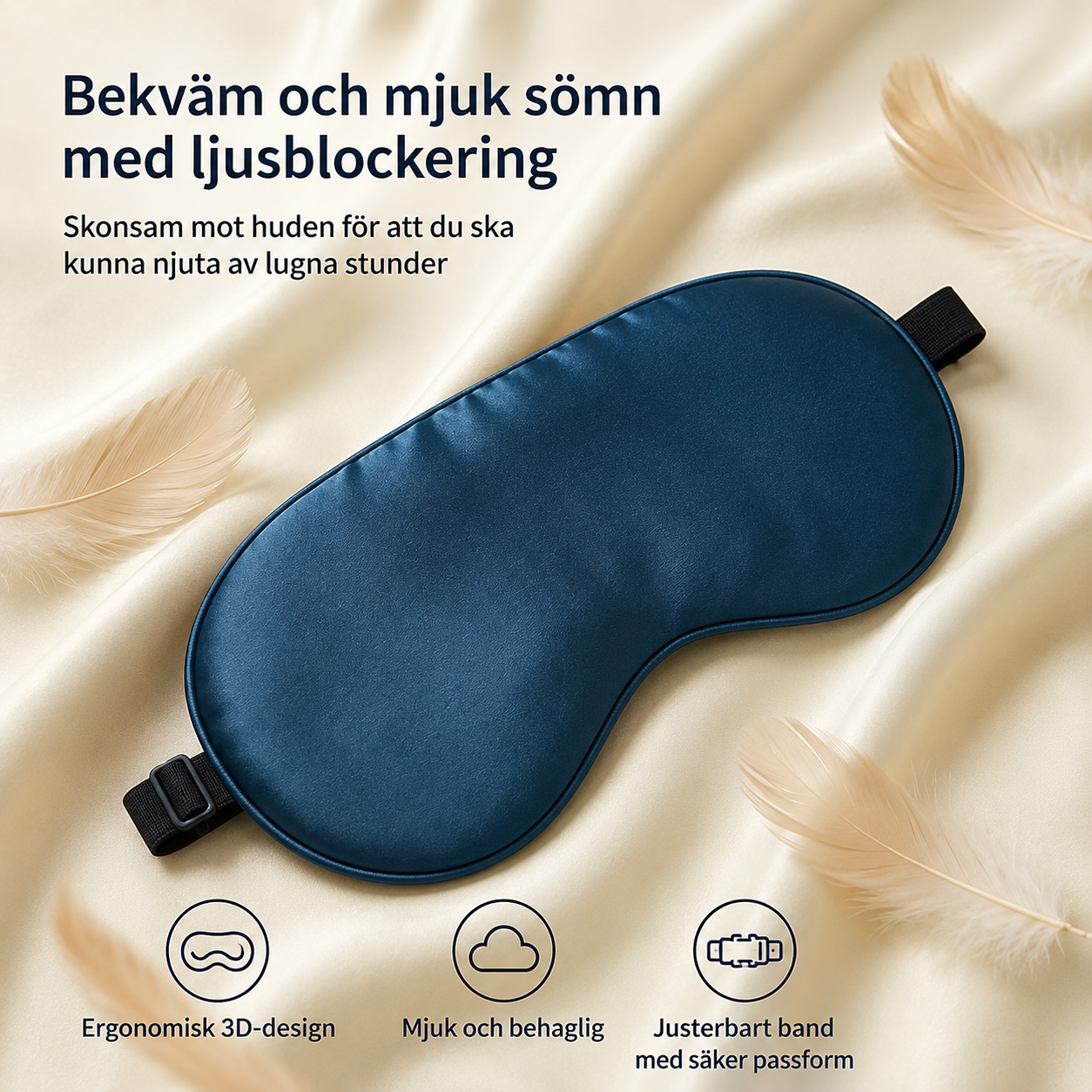 Justerbar 3D-ögonbinda för bekväm sömn